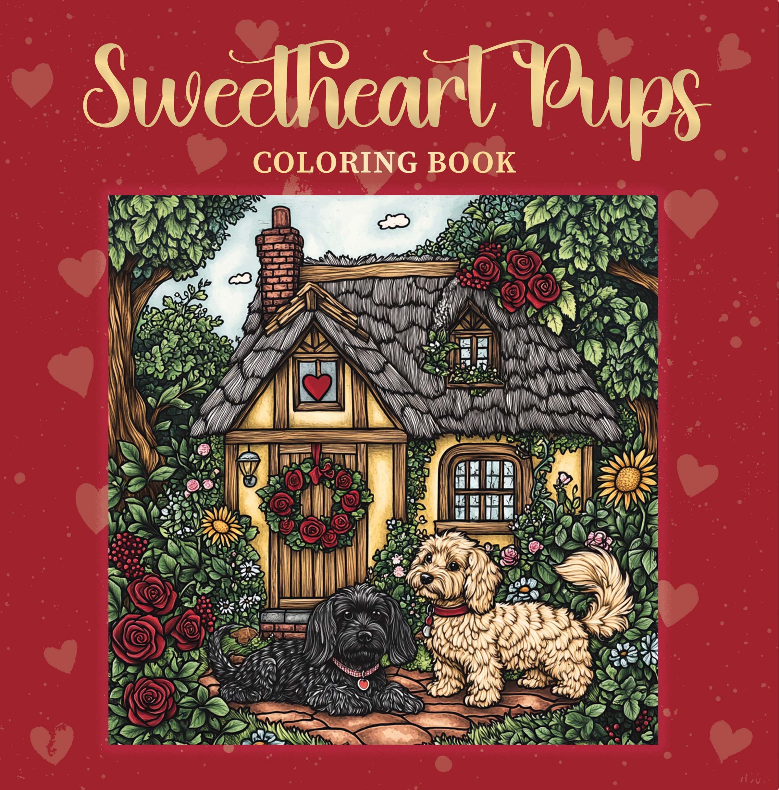 Sweetheart Pups Coloring Book Front Cover